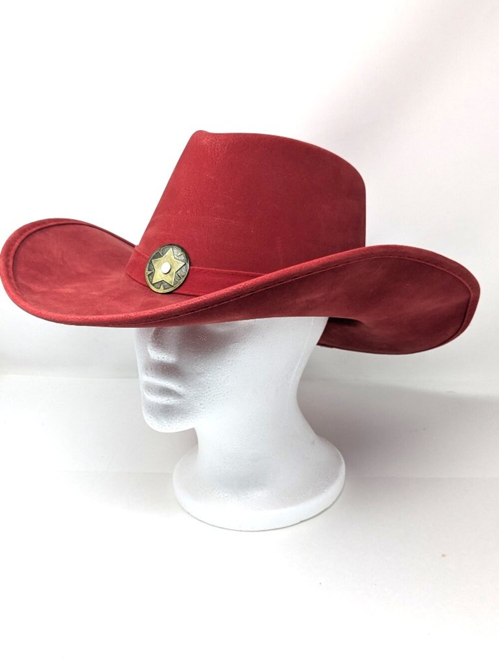 Spirit Halloween Red Cowboy Hat Adults Brushed fabric O/S